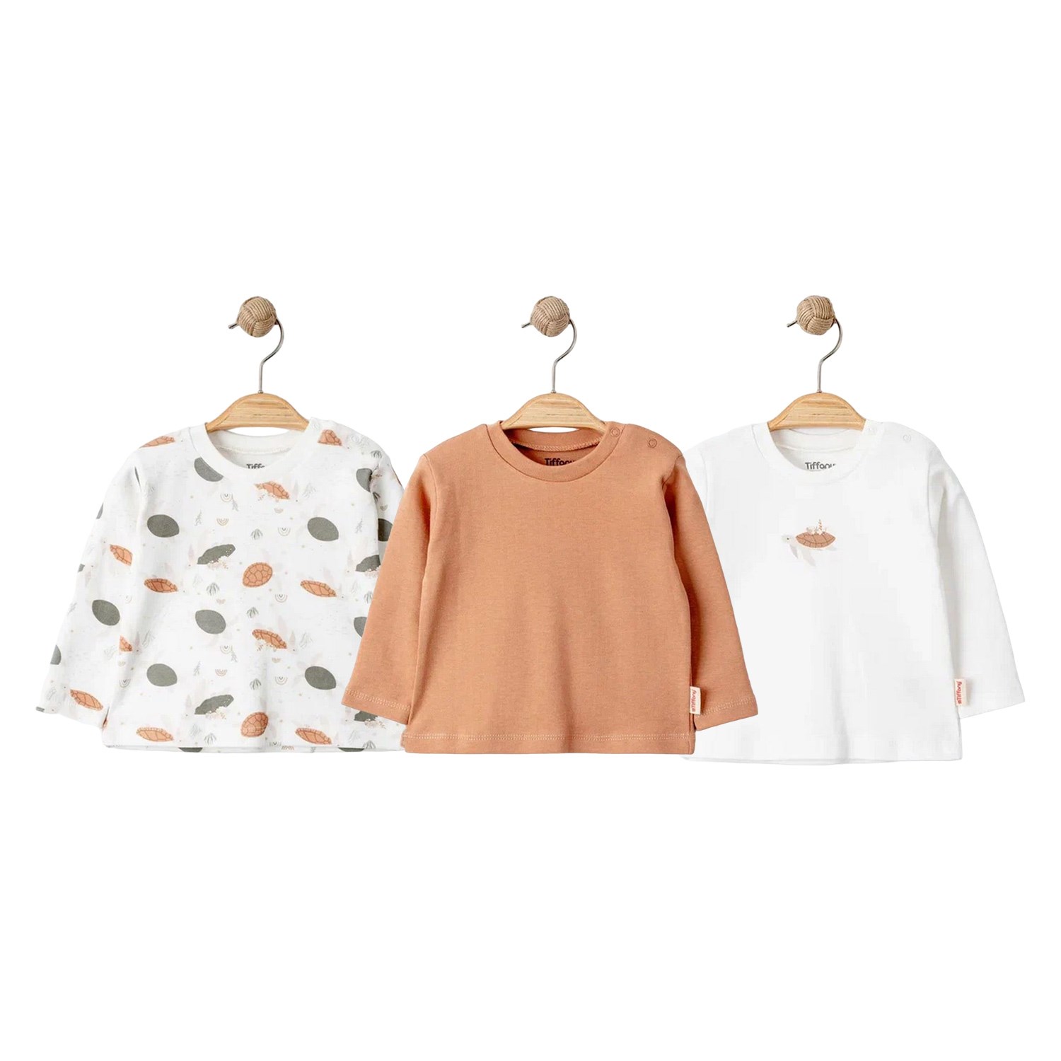 Tiffany Baby Turtles Theme 3'lü Sweat 19096 Ekru