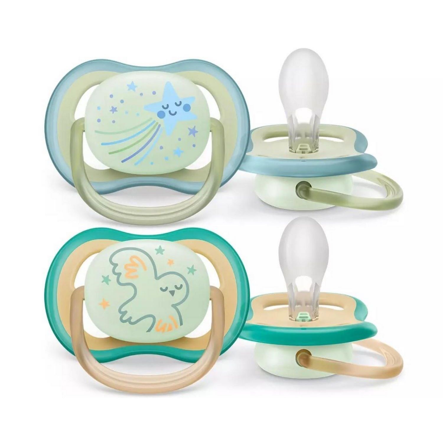 Philips Avent Ultra Air 2'li Gece Emziği 0-6 Ay SCF376/18 Şeffaf