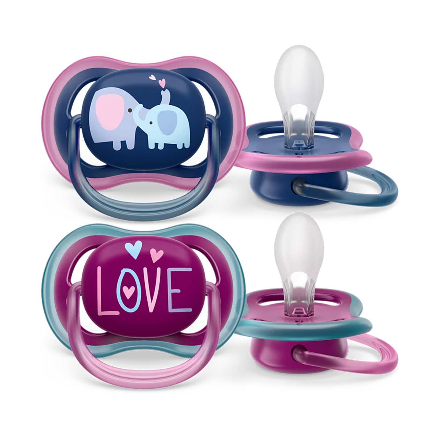 Philips Avent Ultra Air 2'li Emzik 18+ Ay Kız SCF349/22 Şeffaf