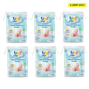 Uni Baby Bebek Temizleme Pamuğu 60'lı x 6 Adet 