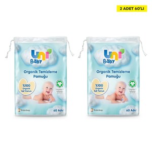 Uni Baby Bebek Temizleme Pamuğu 60'lı x 2 Adet 