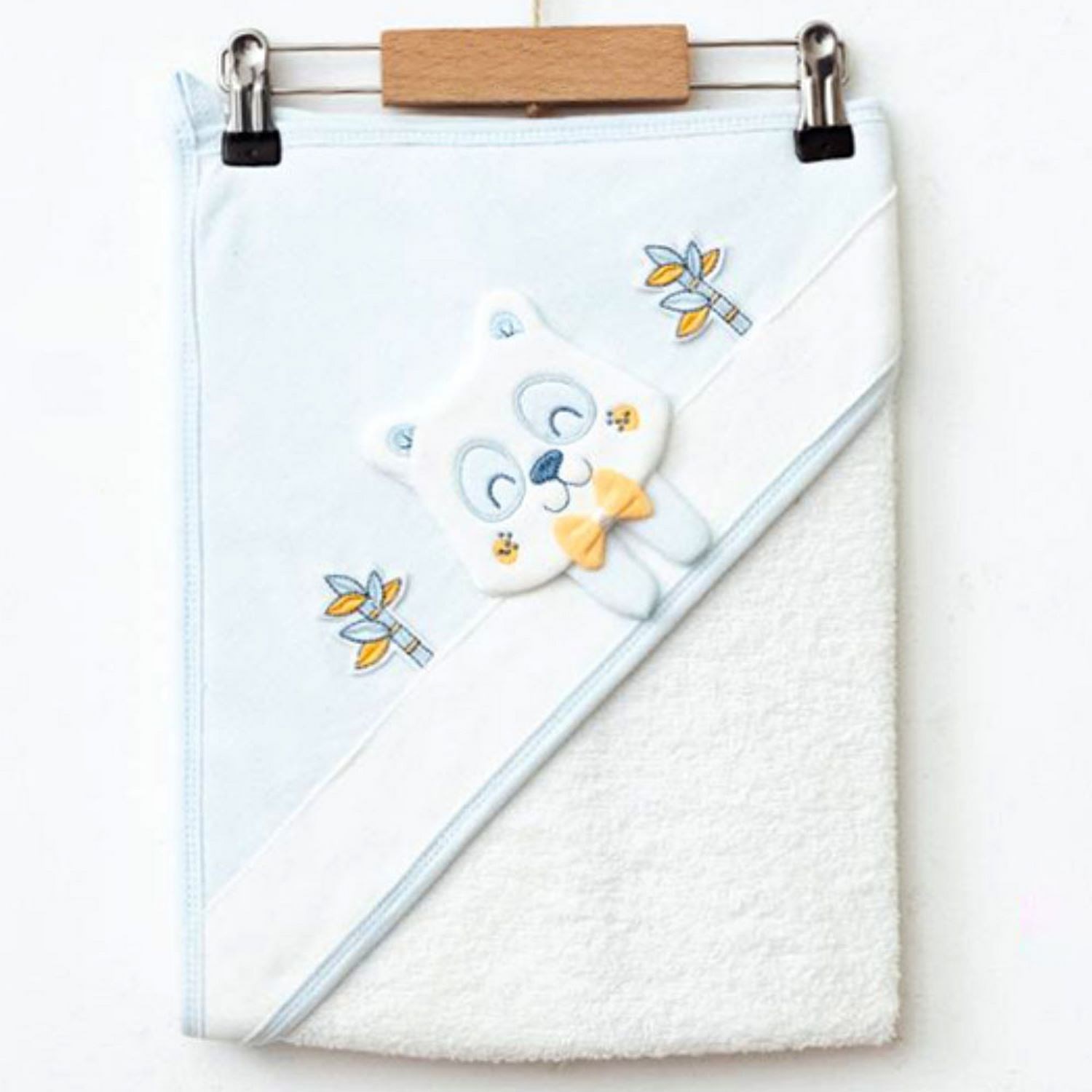 Ekebaby Panda Bebek Havlusu 80x80 Cm 1417 Mavi