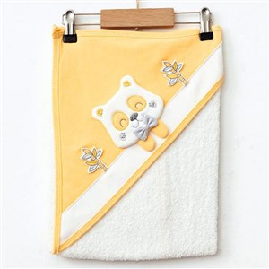 Ekebaby Panda Bebek Havlusu 80x80 Cm 1417 Turuncu