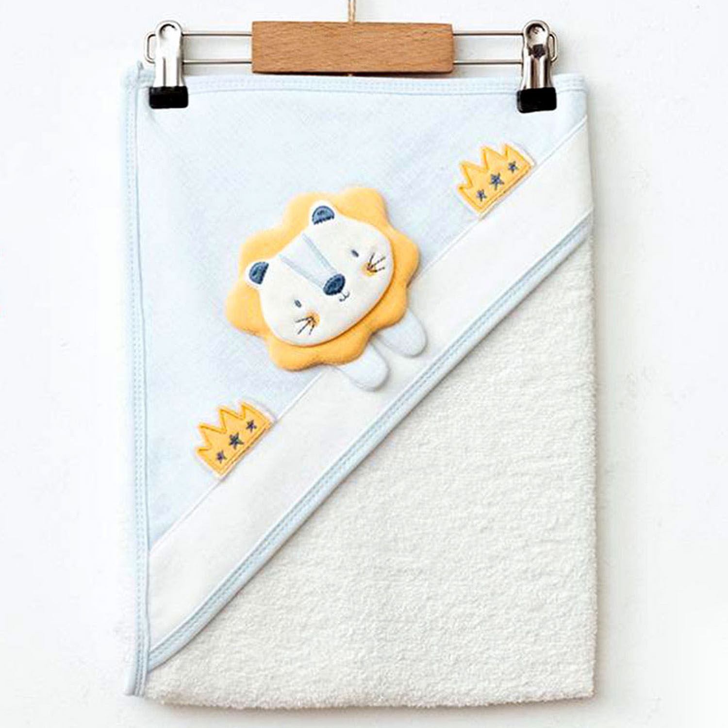 Ekebaby Lion Bebek Havlusu 80x80 Cm 1418 Mavi