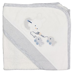Sebi Balıkçı Tavşan Bebek Banyo Havlusu 9879 Gri