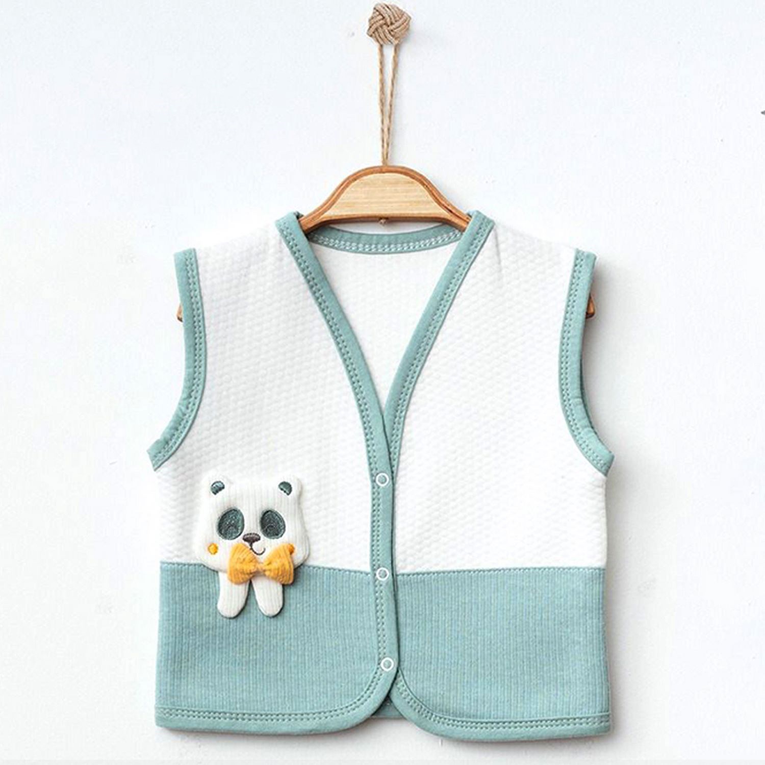 Ekebaby Lüx Kapitone Yelek 44120 Beyaz-Mint