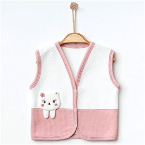 Ekebaby Gril Bear Lüx Kapitone Yelek 44124 Gül Kurusu