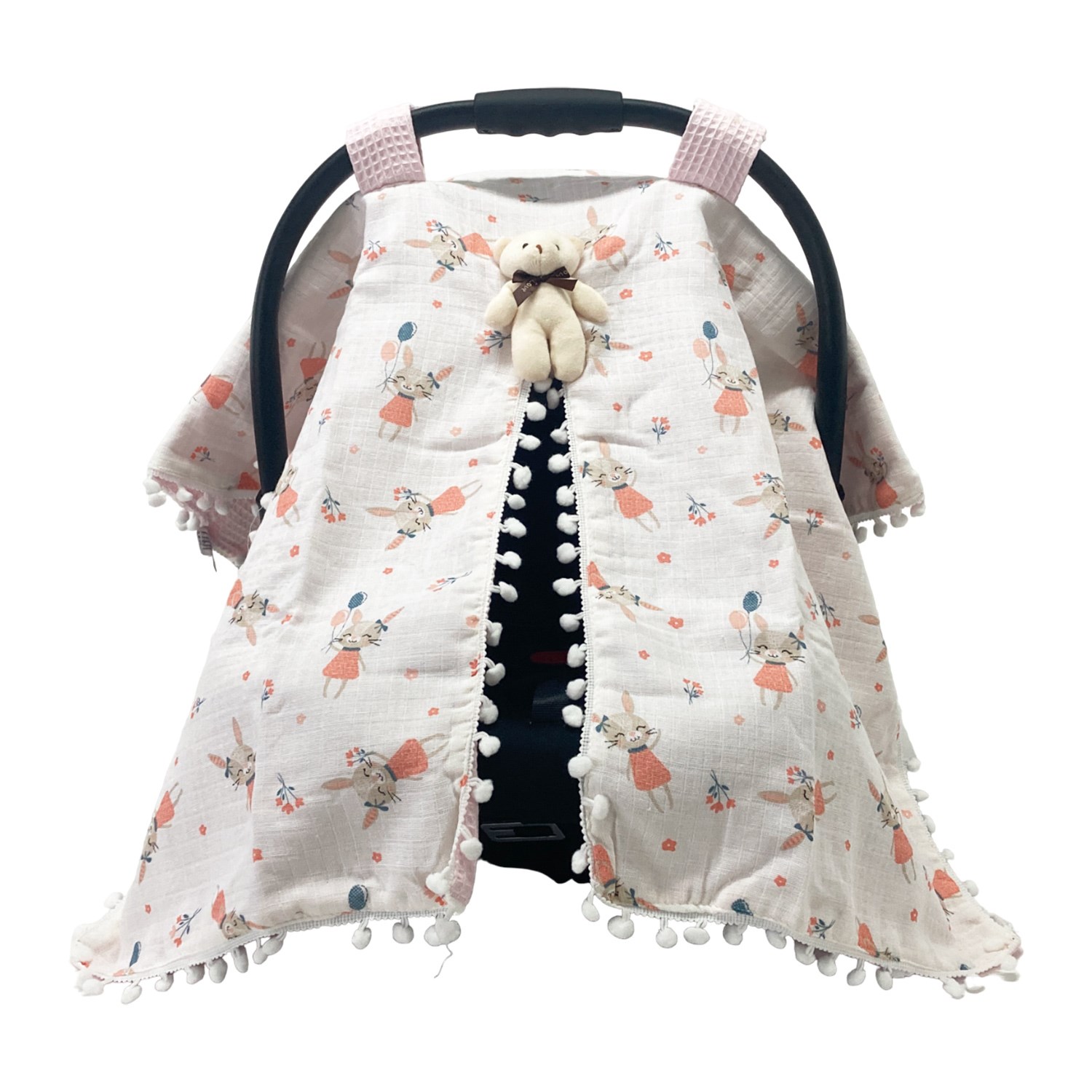Sebi Bebe Puset Örtüsü 75x100 Cm 72083 Beyaz-Pembe