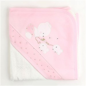 Sebi Balıkçı Bebek Banyo Havlusu 9880 Pembe