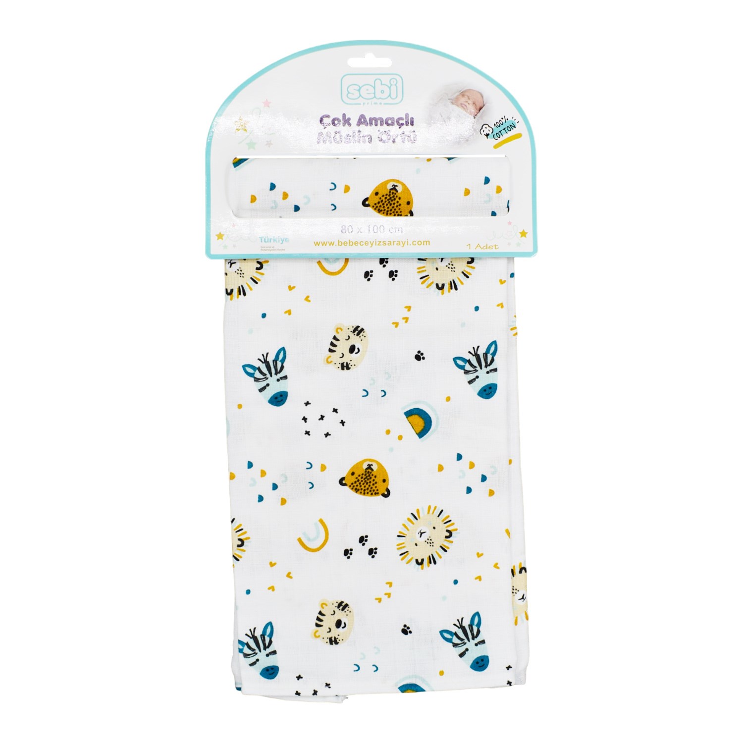 Sebi Bebe Çok Amaçlı Müslin Örtü 80x100 Cm Ekru-Bej