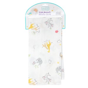Sebi Bebe Çok Amaçlı Müslin Örtü 80x100 Cm Sarı-Gri
