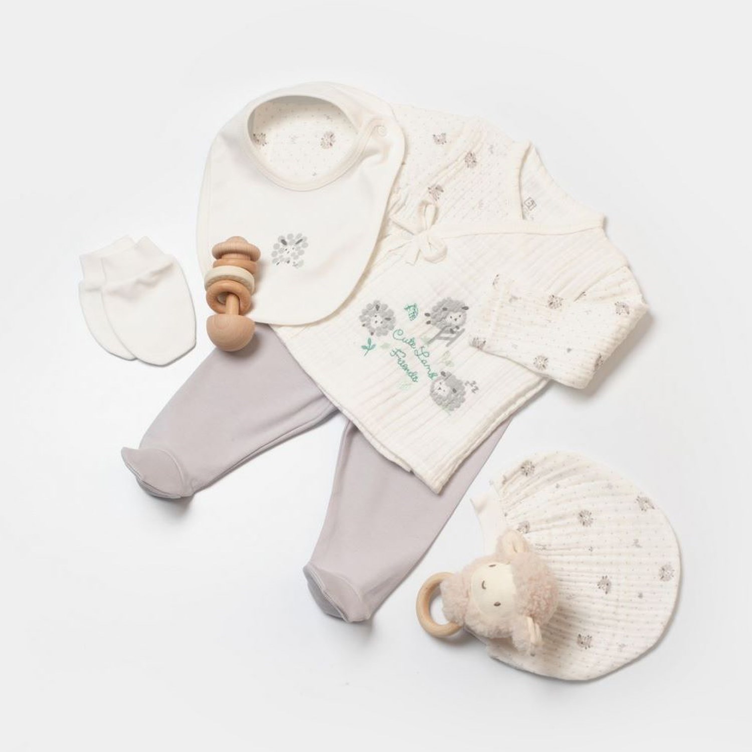 Bibaby Lamb Friends 5'li Bebek Hastane Çıkış Seti 62346 Gri