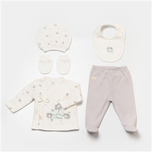 Bibaby Lamb Friends 5'li Bebek Hastane Çıkış Seti 62346 Gri