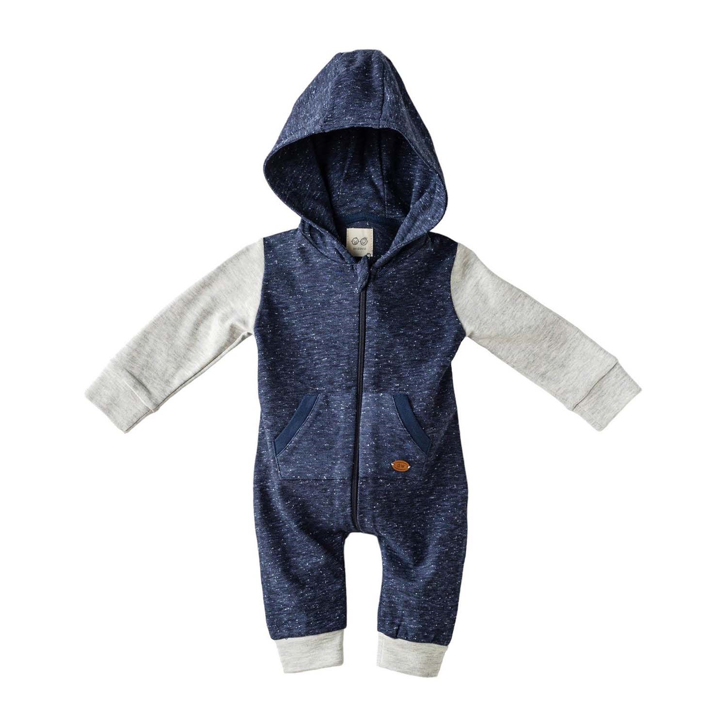Andywawa Romper Be Strong Bebek Tulum AC24063 Lacivert-Gri