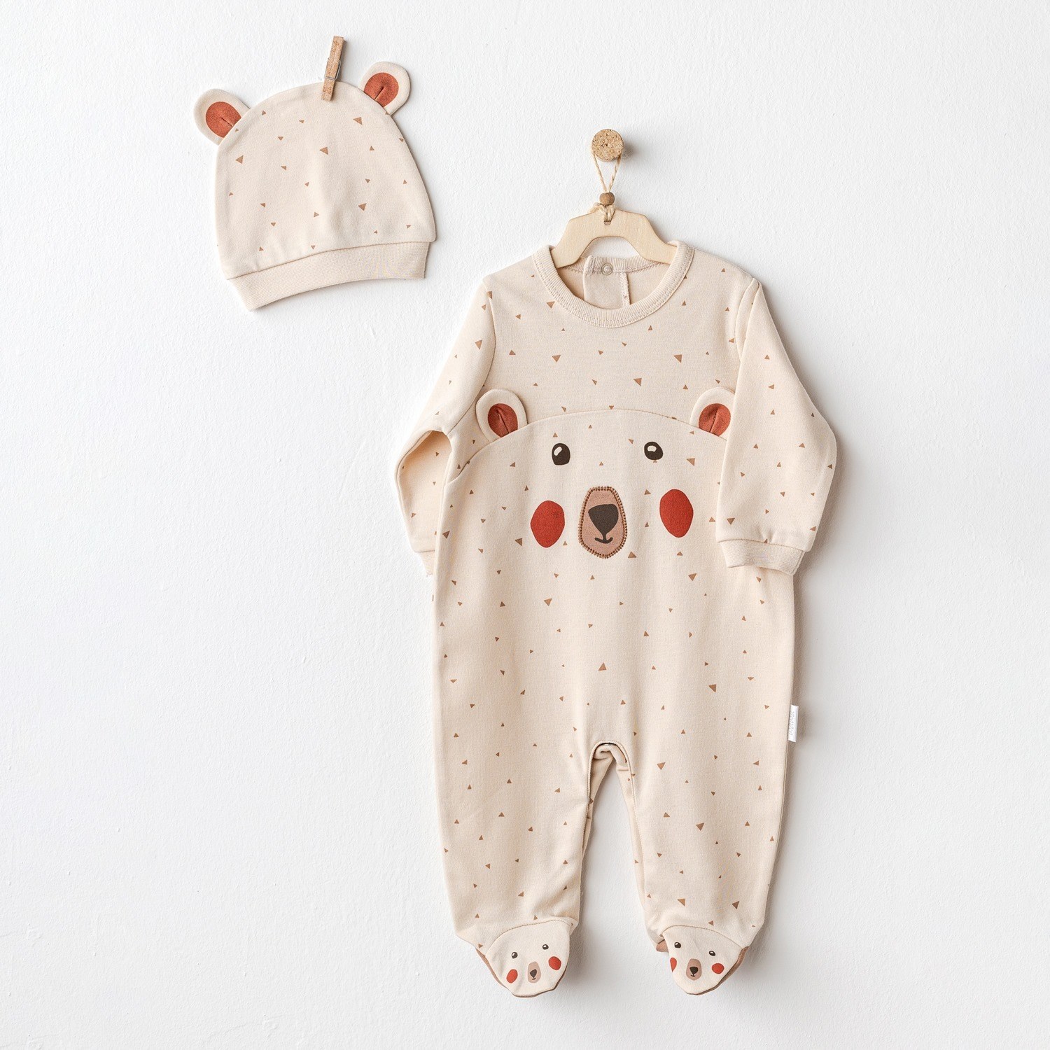 Andywawa Adventurous Bear Bebek Tulum Takım AC25023 Bej