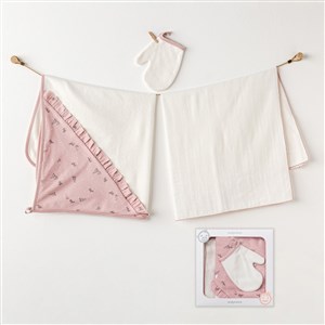 Andywawa Puppy Gazelle 3'lü Havlu Takım AC25045 Pembe