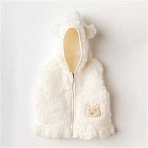 Andywawa Plush Basic Bebek Yelek AC25138 Ekru