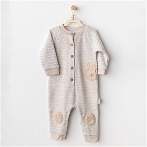 Andywawa Soft Bebek Tulum Takım AC25159 Bej