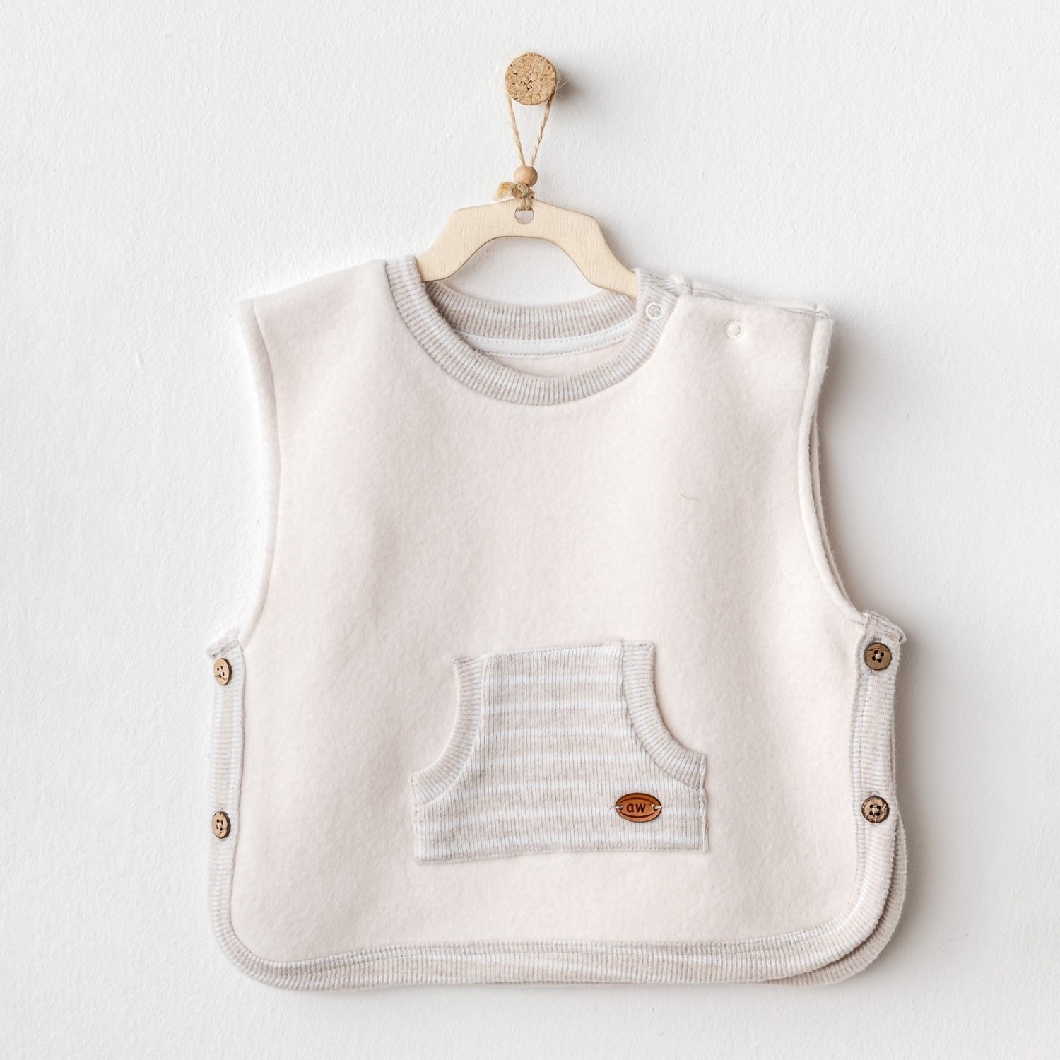 Andywawa Vest Soft Bebek Yelek AC25161 Ekru