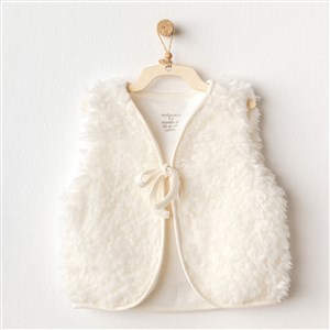 Andywawa Vest Plush Basic Bebek Yelek AC25254 Ekru