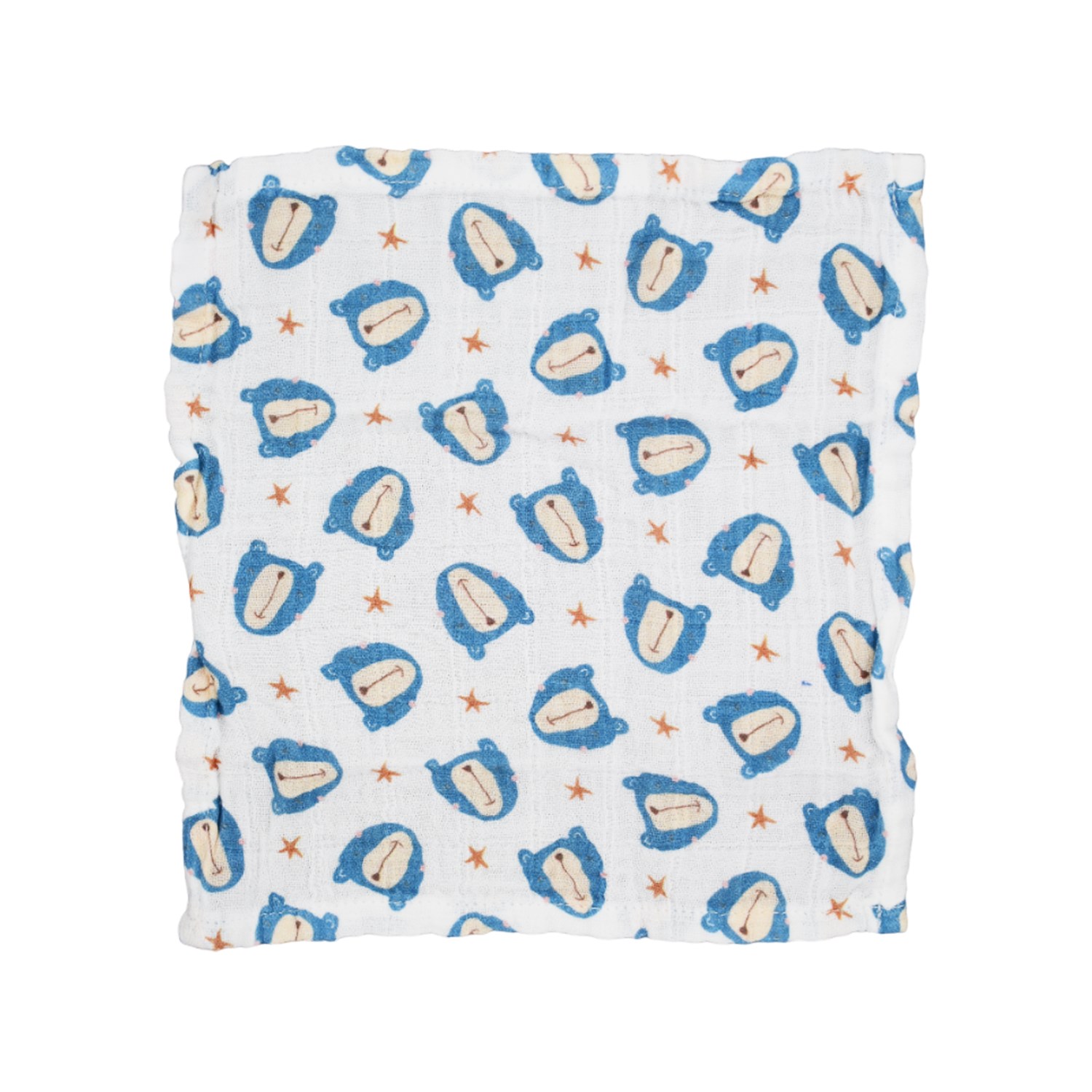 Beberotti 4'lü Müslin Bebek Ağız Bezi 25x25 Cm 102 Ekru-İndigo