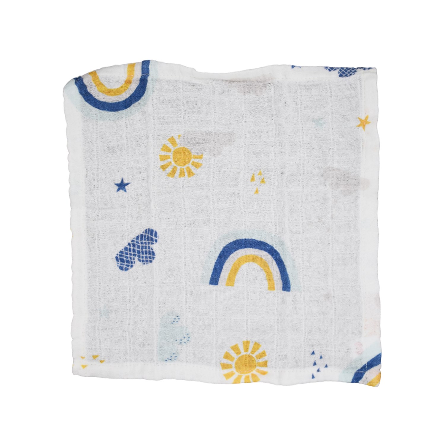 Beberotti 4'lü Müslin Bebek Ağız Bezi 25x25 Cm 102 Ekru-Lacivert