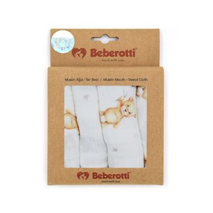 Beberotti 4'lü Müslin Bebek Ağız Bezi 25x25 Cm 102 Ekru-Bej