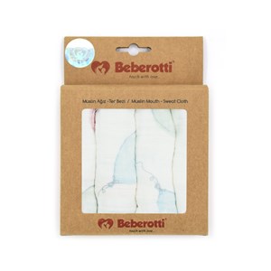 Beberotti 4'lü Müslin Bebek Ağız Bezi 25x25 Cm 102 Ekru-Mint