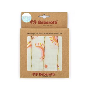 Beberotti 4'lü Müslin Bebek Ağız Bezi 25x25 Cm 102 Ekru-Turuncu