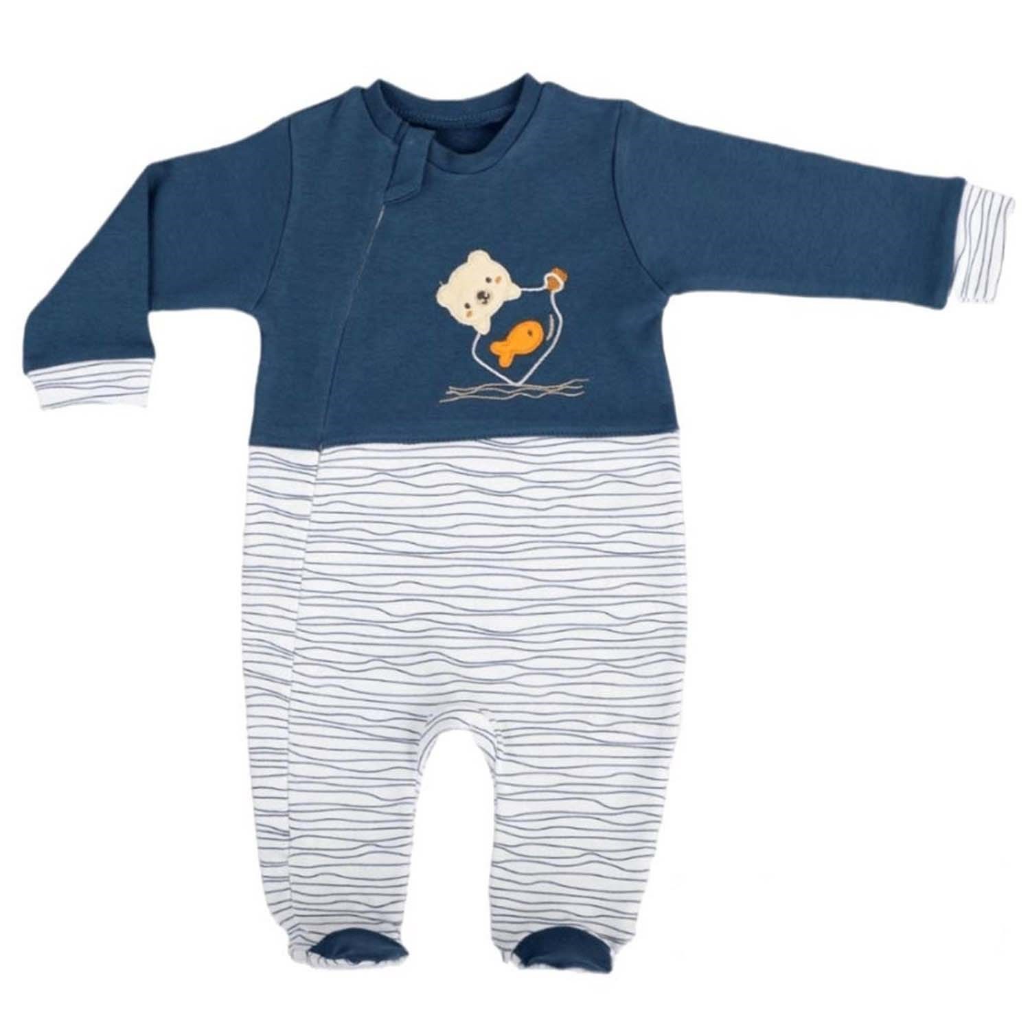 Bebitof Şişedeki Balık Bebek Tulumu 70281 İndigo