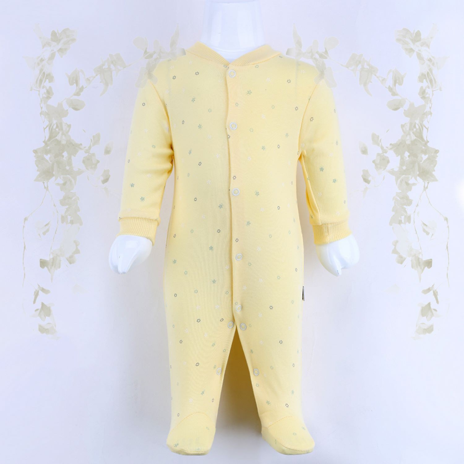 Sebi Bebe Mini Çiçek Bebek Tulum 9537 Sarı