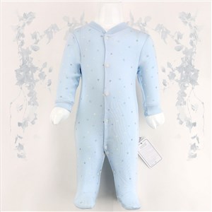 Sebi Bebe Mini Çiçek Bebek Tulum 9539 Mavi