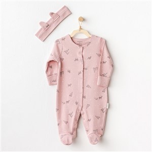 Andywawa Puppy Gazelle Bebek Tulum Takım AC25044 Pembe