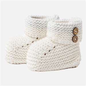 Andywawa Knit Booties Bebek Triko Patik AC25370 Krem