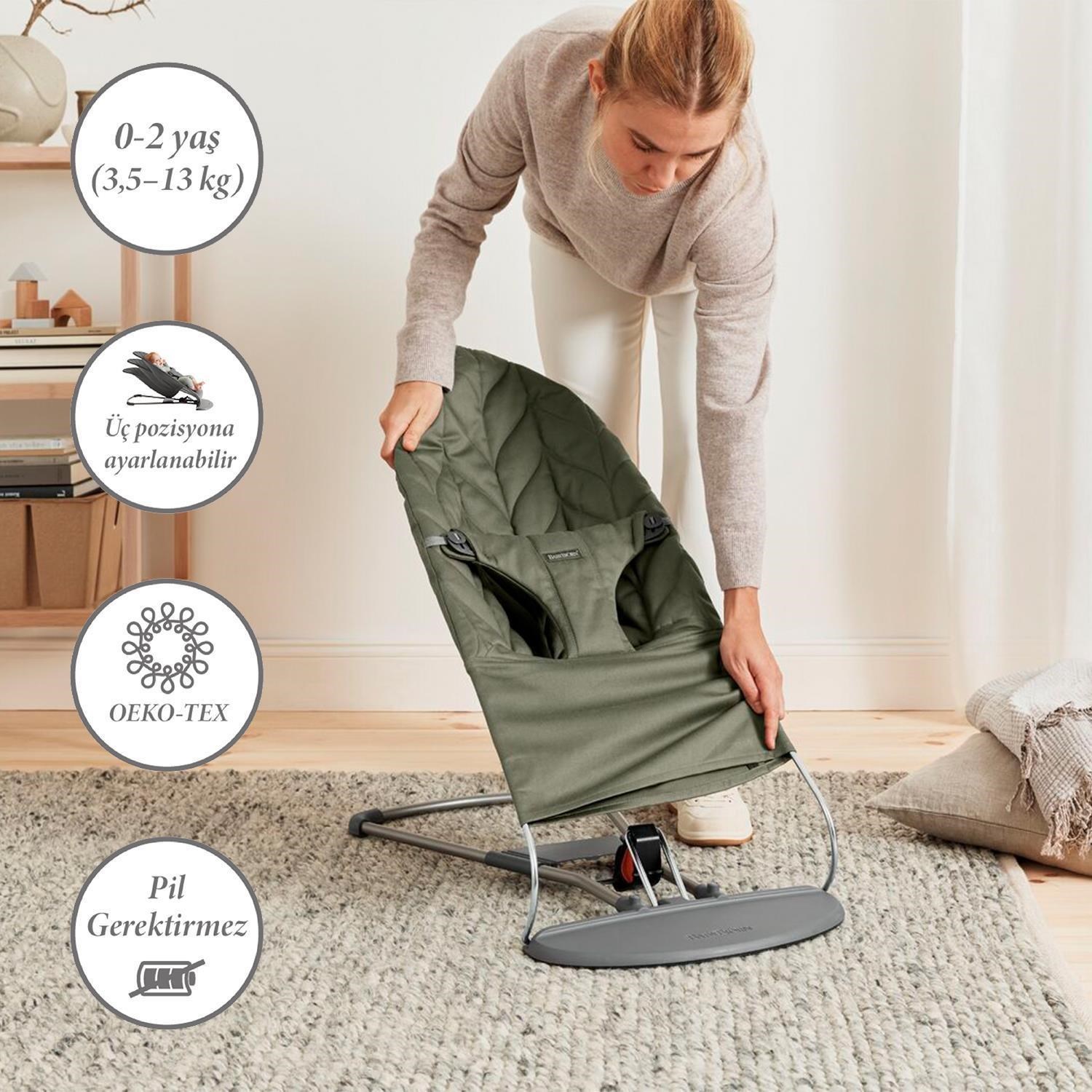 Babybjörn Bliss Ana Kucağı Petal Woven Cotton Dark Green
