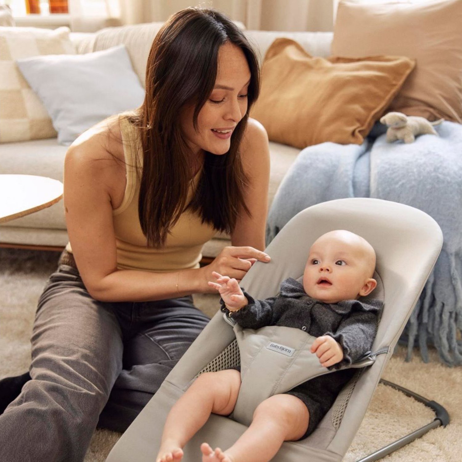 BabyBjörn Balance Soft Woven Jersey Üçlü Kumaş Sand Grey