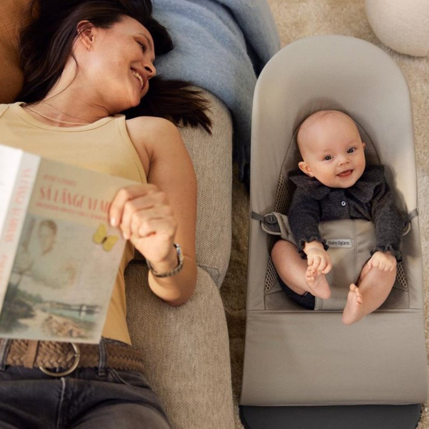 BabyBjörn Balance Soft Woven Jersey Üçlü Kumaş Sand Grey