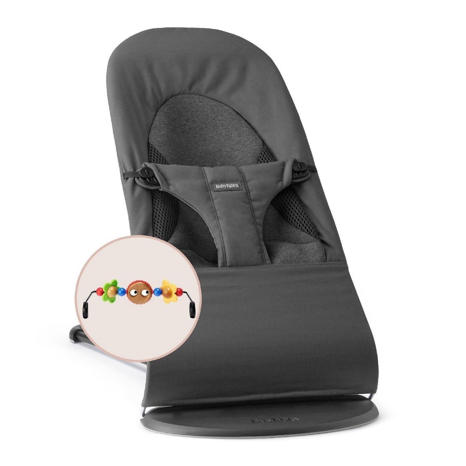 BabyBjörn Balance Soft Woven Jersey Üçlü Kumaş Oyuncaklı Dark Grey