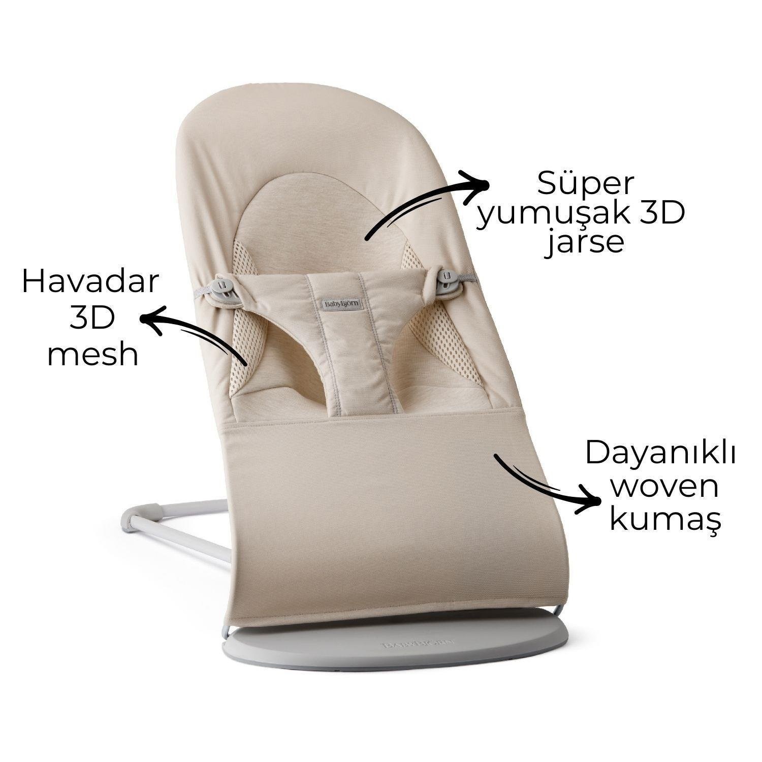BabyBjörn Balance Soft Woven Jersey Üçlü Kumaş Oyuncaklı Light Beige