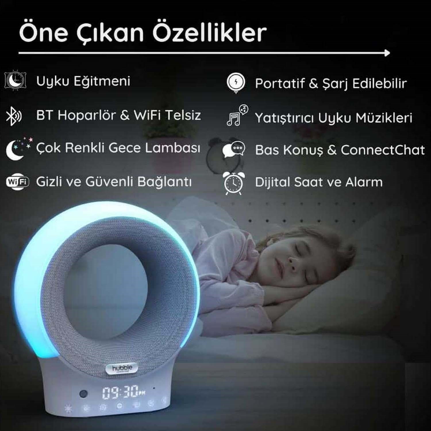 Hubble Eclipse Plus Bebek Telsizi + Gece Lambası HBL30 