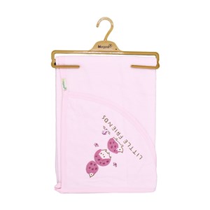 Biorganic Little Friends Örme Bebek Havlusu 85x90 Cm 66444 Pembe-Bordo
