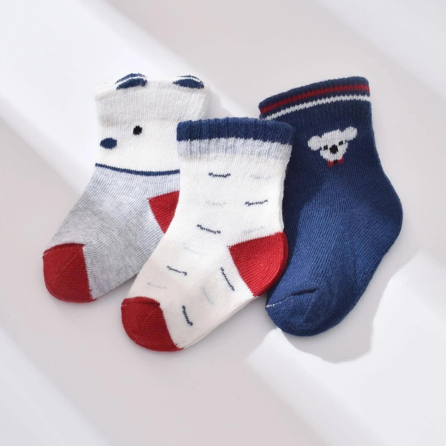 Biorganic Papyonlu Koala 3'lü Bebek Çorabı 68447 Lacivert