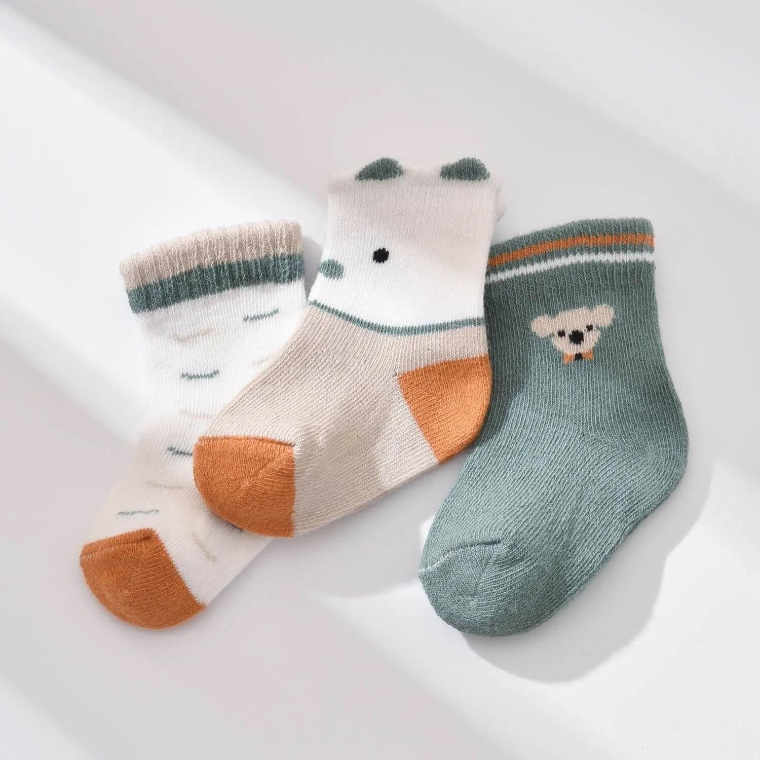 Biorganic Papyonlu Koala 3'lü Bebek Çorabı 68447 Nil