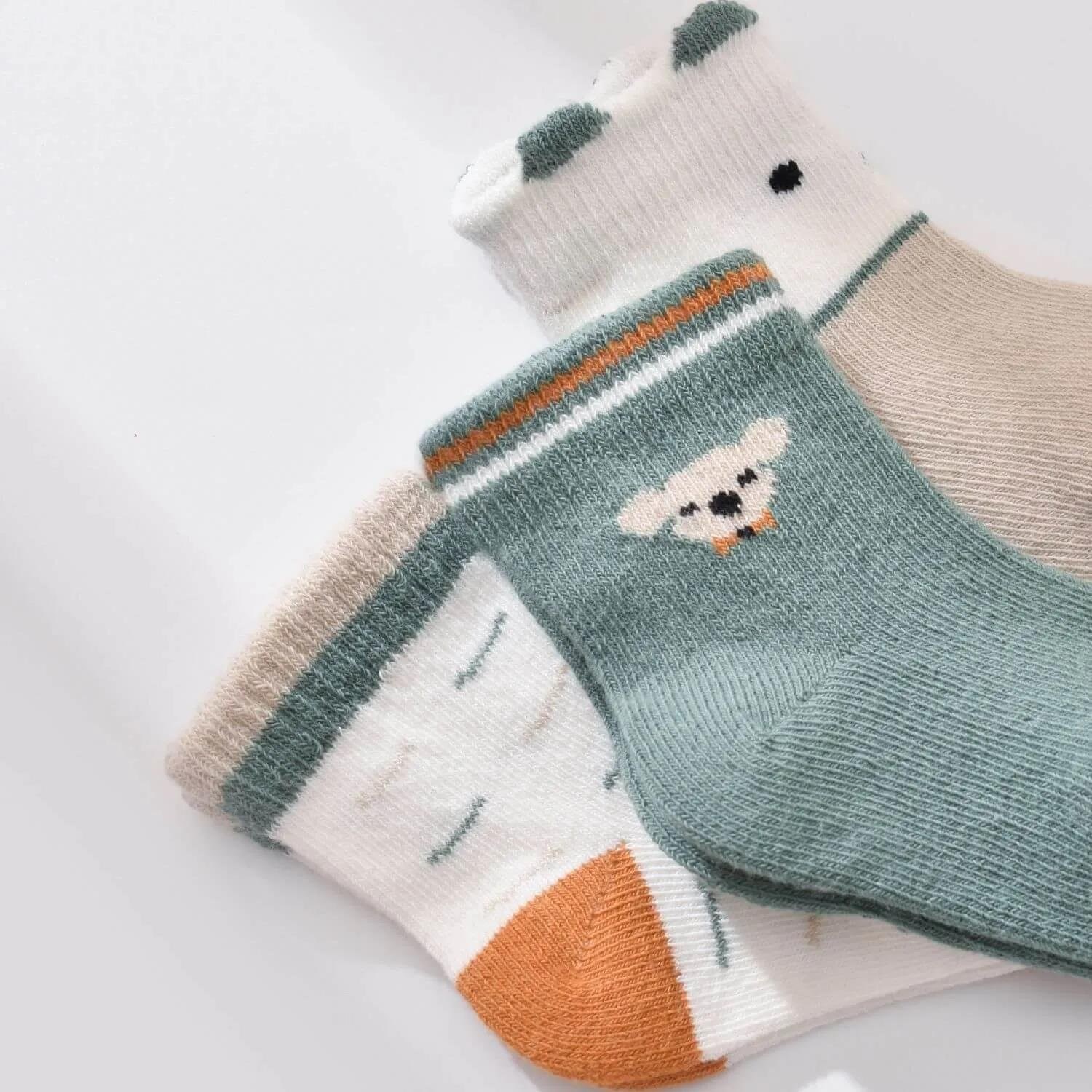 Biorganic Papyonlu Koala 3'lü Bebek Çorabı 68447 Nil