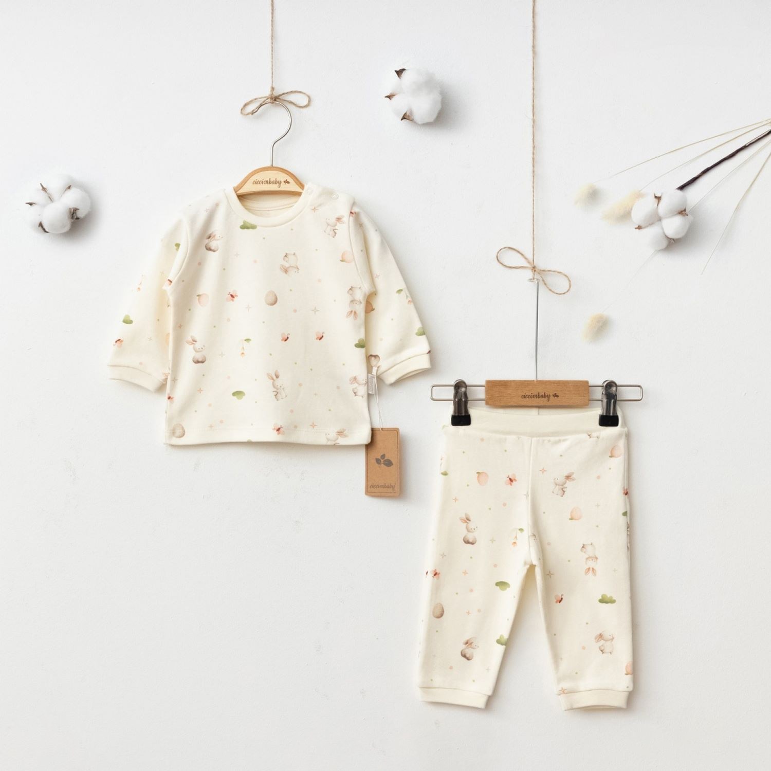 Ciccim Baby Sihirli Tavşan Pijama Takımı 5066 Krem