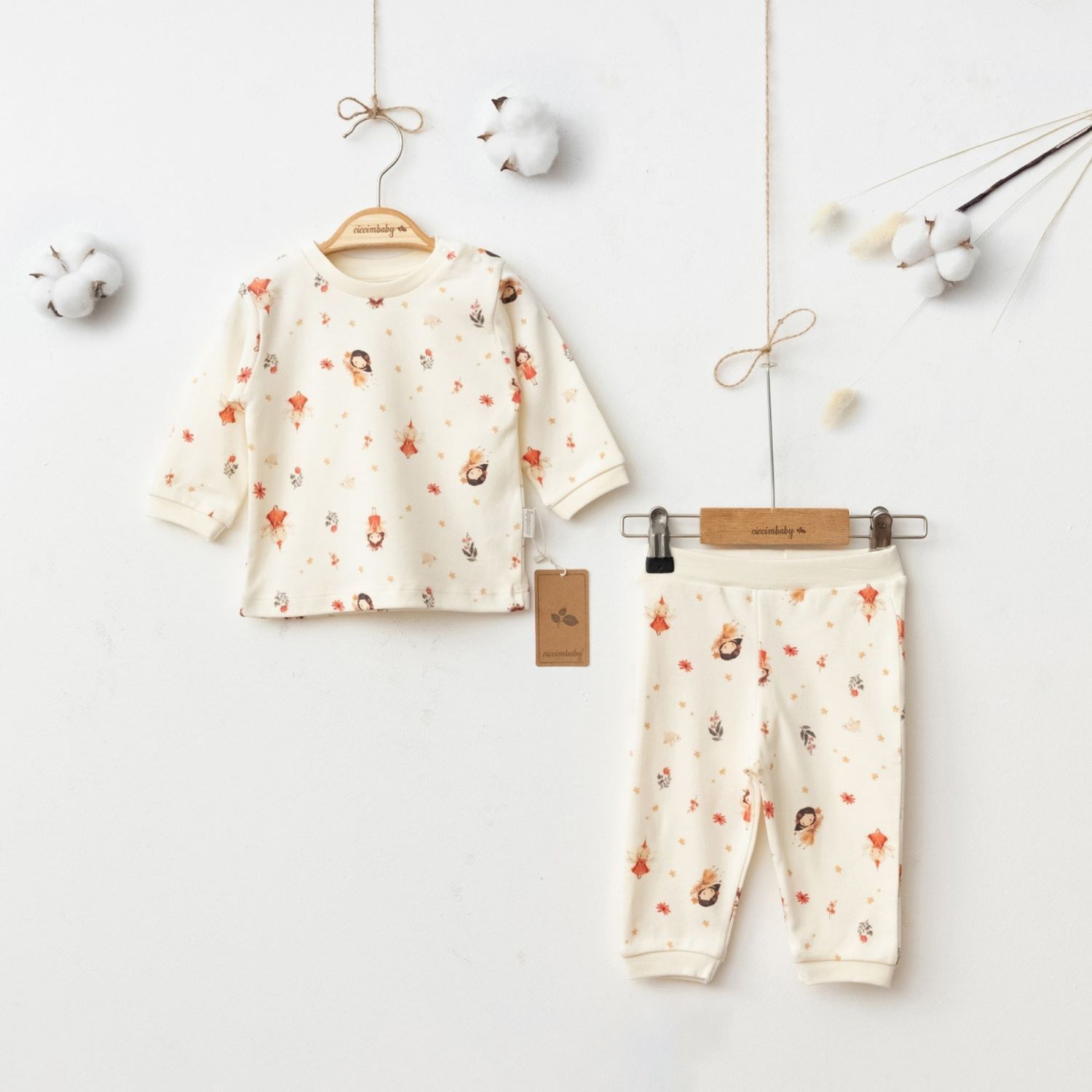 Ciccim Baby Peri Kızı Pijama Takımı 5072 Krem