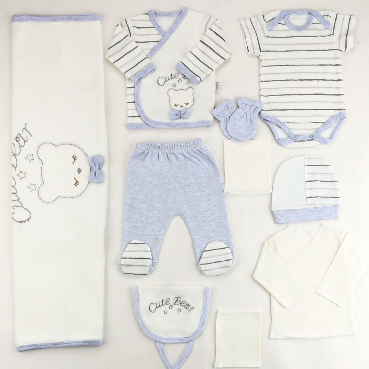 Sebi Bebe Cute Bear 10'lu Hastane Çıkış Seti 2020 Gri