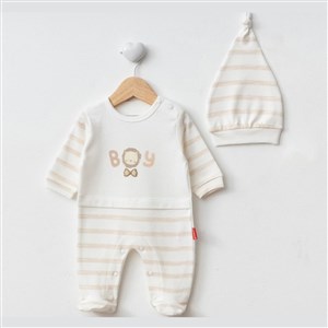 Cocopoco Şapkalı Bebek Tulumu 1072 Bej