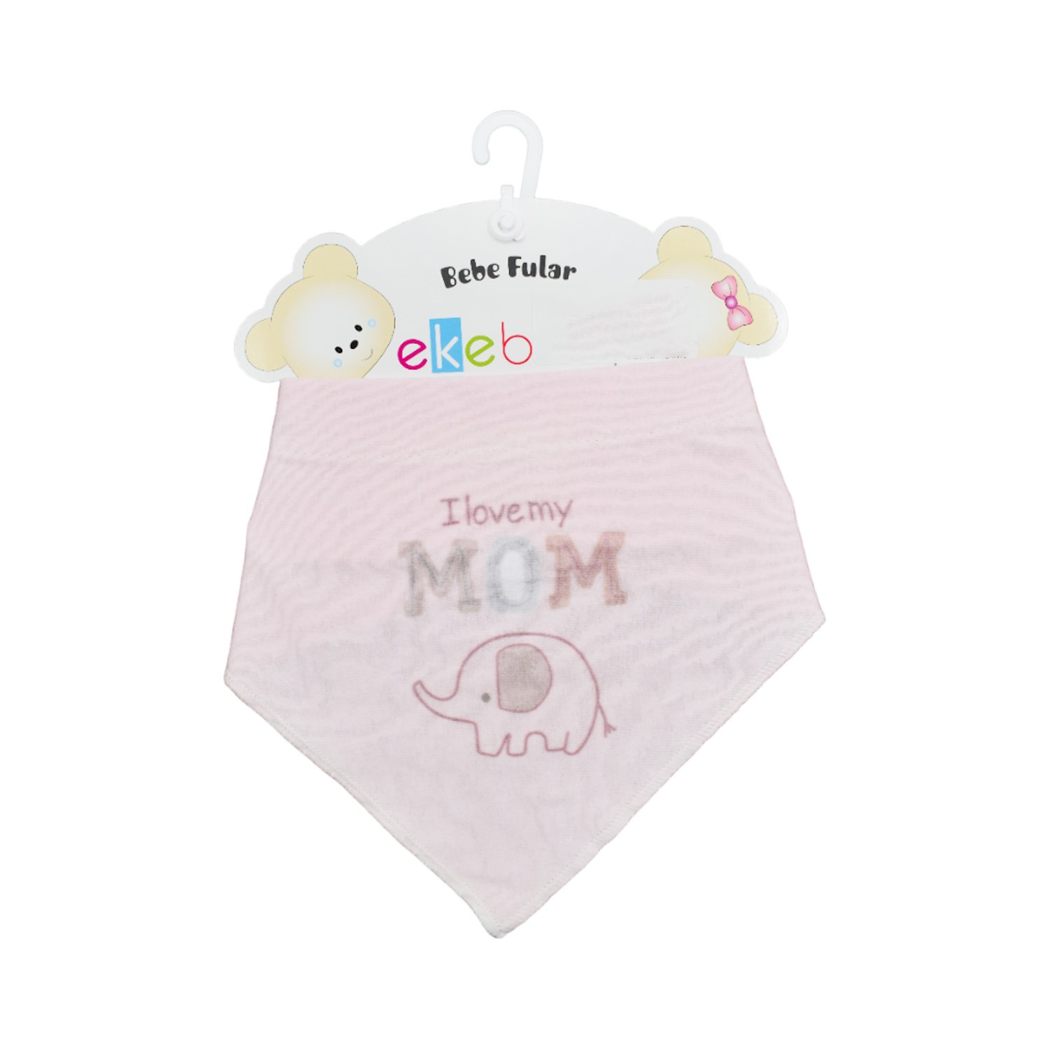 Ekebaby Penye Baskılı Fular Önlük 11982 Açık Pembe