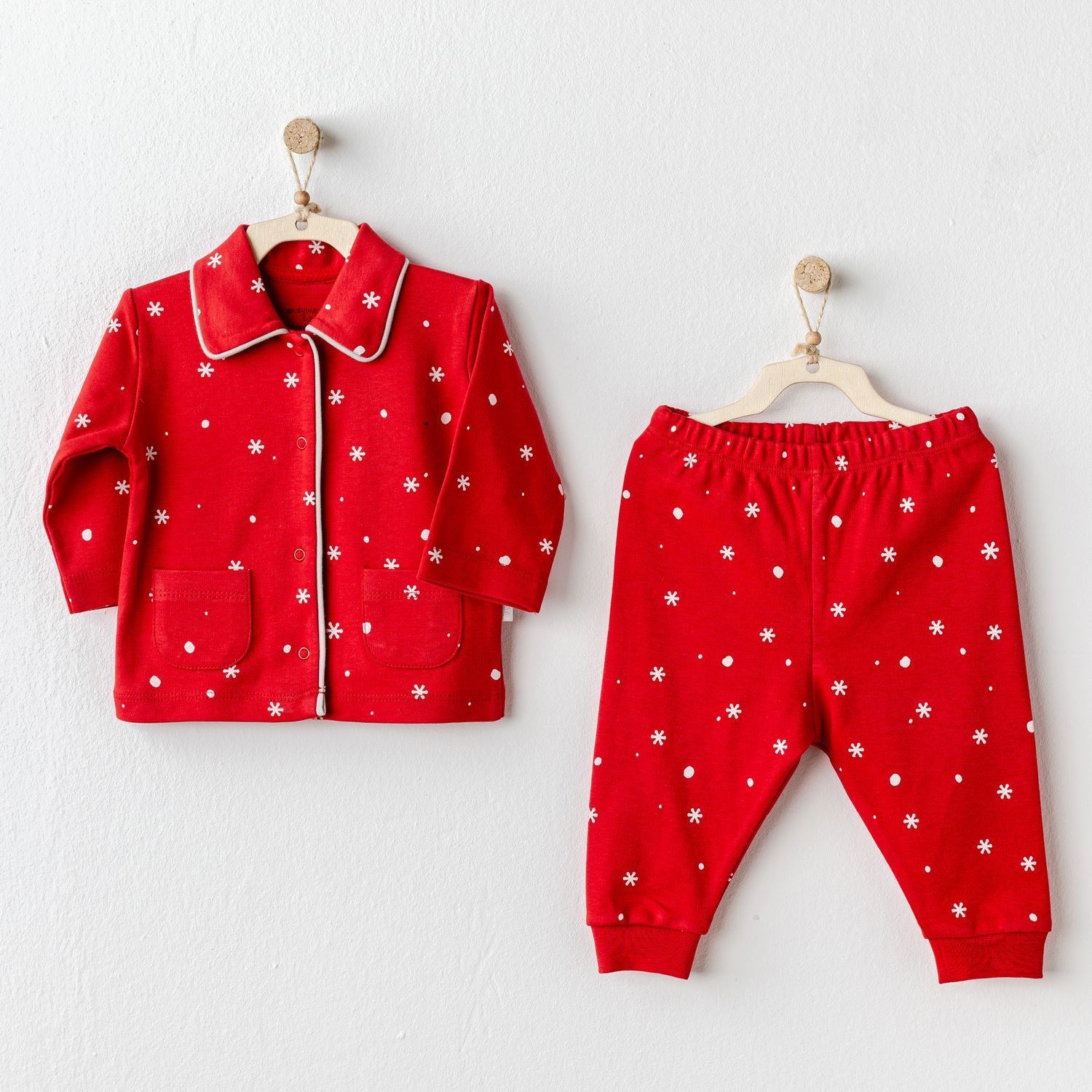 Andywawa Happy Newyear Bebek Pijama Set AC25329 Kırmızı